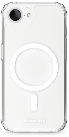 VONMÄHLEN Transparent Case – Hülle mit Anti-Gilb-Schutz, kompatibel mit Mag-Safe, Kamera- und Displayschutz, kompatibel mit iPhone 16e & 17e - White