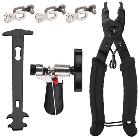 QOTSTEOS Bike Chain Repair Tools Set, Bike Chain Splitter Tool & Bike Chain Link Pliers & Chain Wear Tool & 3 Bike Riveting, Wrench kits Suit for 8/9/10 Speed Mountain Bike Chain & Road Bike Chains