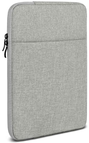 moex Tablet Hülle für Blackview MEGA 2 Tasche mit Reißverschluss und Fach für Zubehör, Nylon Stoff Sleeve weich Gepolstert, Schutzhülle Minimalistisch Dash Case, Grau