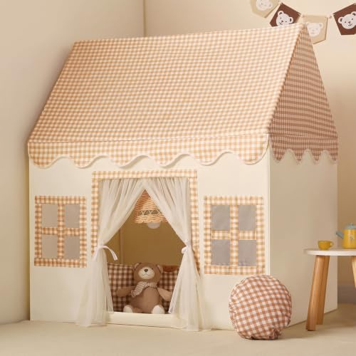 Wilwolfer Indoor-Kinderzelt mit waschbarer Bodenmatte, Spielzelt für Kinder | Spielhaus aus Peachskin-Stoff für Kleinkinder, Kuschel- & Leseecke für Kinderzimmer, Rollenspielzeug für Jungen & Mädchen