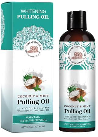 KOAHDE Kokosöl Mundspülung,Kokosöl Mundspülung für Zähne,Ölziehen mit Zungenschaber,Natürliche Mundpflege,100ML,1PC