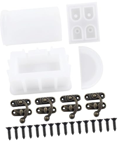 DOITOOL Moule Silicone Coffre Au Trésor pour Résine Époxy Kit DIY Créatif Flexible et Moule Compact avec Accessoires pour Artisanat