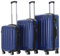 BEIBYE Zwillingsrollen 2048 Hartschale Trolley Koffer Reisekoffer Taschen Gepäck in M-L-XL-Set (Blau, Set)