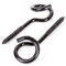 2X Black Japanned 135mm Pigtail Swing Hammock Hook