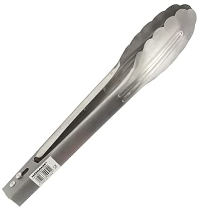 Fackelmann 40954 Pince de cuisine inox, pince de cuisine, pince multifonction, Acier inoxydable, Argenté, 23 cm
