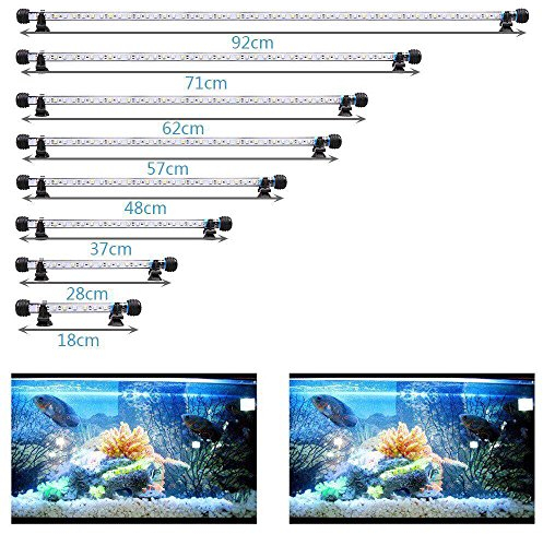 SolarNovo LED Luz de acuario Iluminación subacuática Cubierta ligera superior Lámpara impermeable para tanque de peces con control remoto Cambio (Azul & blanco, 1.8 * 28cm)