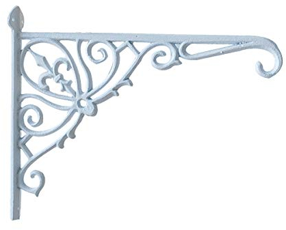 Sport Tent-Vintage Haken Blumenampel Halterung Blumenhalter Pflanzenhalterung Wandhalterung Gusseisen Antik rustikal Pflanzer haken für Pflanzen Blumenampel, Weiß 30 * 26 * 3.5cm