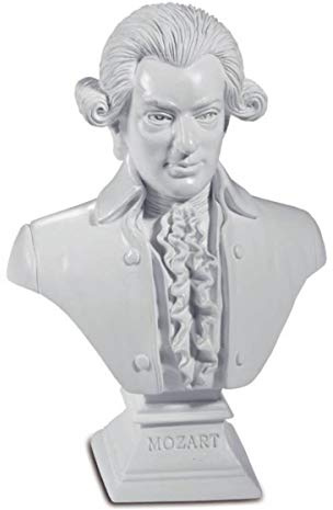 Isideco Kleine Büste Wolfgang Amadeus Mozart, Weiß, Polyresin, Büste, 2970781031, 340484011, 12.5x9x4.5cm