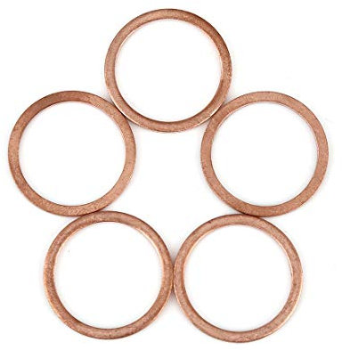 X AUTOHAUX 5pcs Joint Cuivre 22 x 27 x 1,5mm Rondelle Cuivre Joint Torique Plate Bague Étanchéité pour Voiture