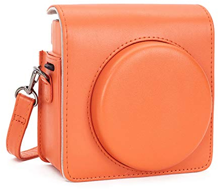 Leebotree Sofortbildkameras Tasche Kompatibel mit Instax Square SQ1 Sofortbildkamera, Kameratasche mit Weichem PU Leder Material und Schulterriemen (Terracotta Orange)