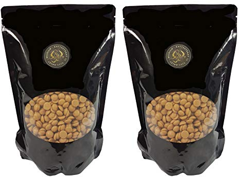 Legendary - it's all about beans CALLETS BLANC OR 2 x 1 Kg - Originales pastilles, drops de chocolat belge avec caramel pour fondue, fontaines, couverture, cacao à boire