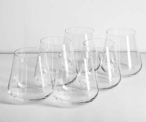 Gabriel-Glas Kristall-Weingläser ohne Stiel, 6 Stück, Premium, universelles Trinkglas für Wein, Bier, Whiskey und Cocktails, spülmaschinenfest, bleifrei, 470 ml