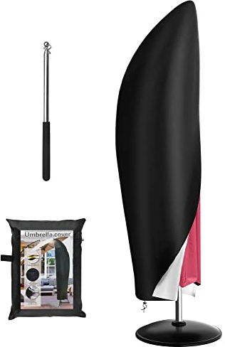 Vrent Housse Parasol Deporte 280X 30 X 80/46CM/50cm/Anti-UV,Couverture de Parasol,Couverture de Parapluie de Jardin Imperméable,Vent,Décoloration,pour Parasol de Jardin Exterieur Deporte