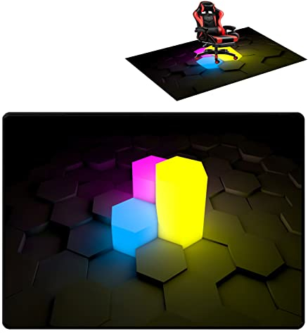 Gaming Teppich Bürostuhl Unterlage Bodenschutzmatte Bürostuhl Stuhlunterlage Gaming Stuhl Unterlage Rutschfestes Grundgewebe Fußbodenschutz Fußmatte für Bürostuhl Boden Gaming Bodenmatte 100×140CM