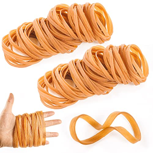 ruggito Gummibänder, 100 Stücke Gummiringe Breit 60x3mm Haushaltsgummi, Langlebig und Reißfest Gummis Wiederverwendbar büro haushaltsgummi, Dunkelgelb