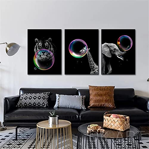 Quuzee 5D Diamond Painting Kits Completo, 3 Pezzi Bolla di Animali Adorabili 20x25cm Fai da Te Pittura Diamante, DIY Strass Ricamo Pittura a Punto Croce Arte Mestiere per Decorazione Parete di Casa