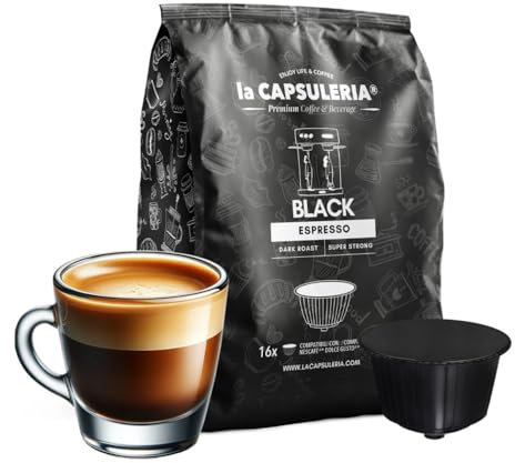 BLACK, strong (80 Capsules) compatible with Nescafé Dolce Gusto, 8 Boxes x 10 Pods (80 Servings Total), La Capsuleria