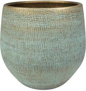 Plantenwinkel Pot Ryan Shiny Blue 36 cm Rund Blau Blumentopf Innen