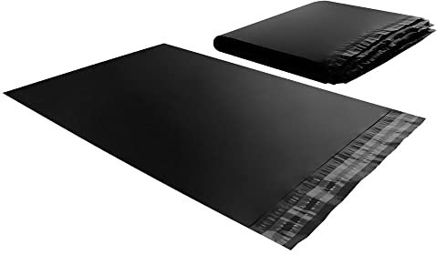 100 schwarze Kunststoffumschläge, blickdicht, Versandtaschen, 28 x 42 cm – robust, manipulationssicher und wasserdicht