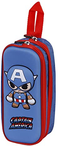 Captain America Bobblehead-3D Doppelfedermäppchen, Blau