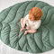 SOONHUA Baby Teppich Schlafmatte Krabbeldecke Blattform Baumwolle Kinderzimmer Teppich Raumdekoration Kissen