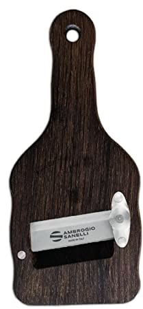 Sanelli Ambrogio, Affettatartufi in Legno di Rovere Fumigato, con Lama Liscia Regolabile in Acciaio Inox, Resistente, per Tagli Precisi, Accessori Cucina Professionali Made in Italy