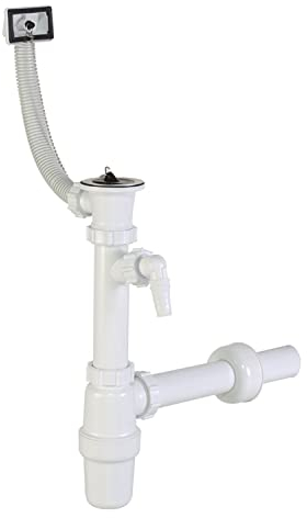 Flaschensiphon Siphon Waschbecken Überlauf Ablaufventil Geräteanschluss Ø 40 mm MKK-538-1