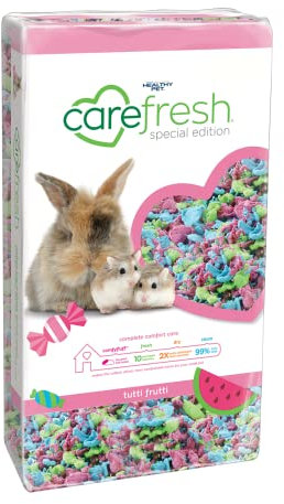 carefresh 99% Dust-Free Tutti Frutti Natural Paper Small Pet Bedding with Odor Control, 10 L
