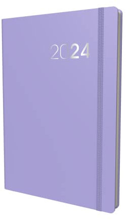 Collins Legacy Terminplaner 2024, A5, Tagesansicht, Terminplaner (mit Terminen), Business-Planer und Organizer, Januar bis Dezember 2024, Tagesplaner, Flieder, CL51.55-24