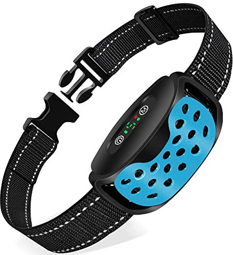 Anti Barking Dog Collars, Bark Collar Stop Dog Barking with Vibration & Beep Modes Harmless Training Dog Collar for Small Medium Large Dogs No Bark Collar Rechargeable IP67 Waterproof Humane-Blue