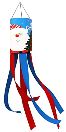 Niedliche Anhänger Weihnachten Windtunnel Flagge Garten Außendekoration Windglocke Windsack Hängende Flagge Hängestück Befestigungen Für Sonnensegel (C, A)
