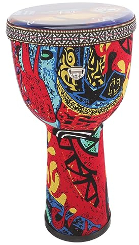 Amosfun Afrikanische Djembe-trommel Schlaginstrument Für Anfänger Percussion-kompakttrommel Bongo-handtrommel Traditionelle Afrikanische Trommeln Kongo-trommel Pvc Kind Geschenk