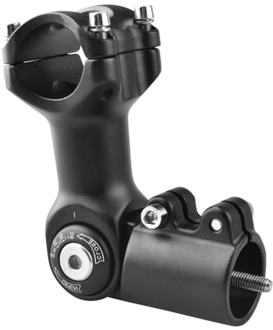 Azarxis Vorbau 0-90 Grad 25.4 31.8mm Einstellbare Lenkervorbau, Fahrradlenker für Mountainbike Rennrad BMX MTB (31.8 x 80mm)