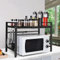 HUOLE Soporte Extensible para Microondas, Estante de Horno para microondas para Cocina, Organizador Estanteria Cocina, Cargar los Portes 25kg (40/64 * 45 * 36,5 cm) (Negro)