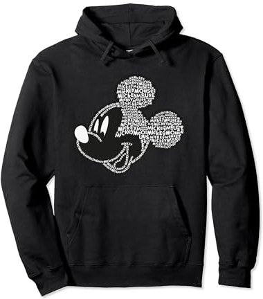 Mickey Mouse Word Head Pullover Hoodie