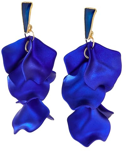 Pendientes Mujer Pétalo Colgantes Acrílico Pendientes Elegante Bohemios Gota Statement Florales Borla Pendientes Vintage Largo Borla Pétalo Colorido para Mujeres Niñas LS