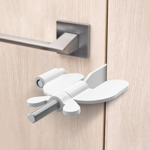 Portable Door Lock Home Security Hotel Door Locks for Travelers Travel Lock for Door Safety Locks from Inside Bedroom Hotel Rooms Home Apartment Travel Gifts Must Haves Essentials (White, 1 Pack)