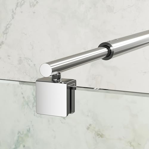 Boromal Haltestange Duschwand Haltestange für Duschwände Edelstahl Stabilisierungsstange Haltestange rund Stabilisator für Glasdicke 8-10 mm Dusche Duschwand Duschabtrennung 73-120cm
