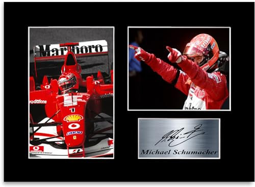 Michael Schumacher F1-Legende Weltmeister signiertes Foto, Passepartout, A4