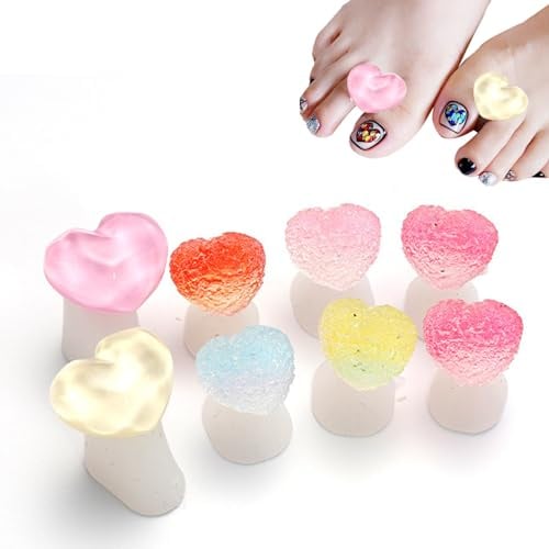 Zehenspreizer Nagellack, Maniküre Zehentrenner, Fingertrenner für Nagellack, Nail Polish Toe Separator, 8 PCS Nagellack Pediküre Zehentrenner, Nagellack Nail Art DIY Pediküre Werkzeug (Herzförmig)