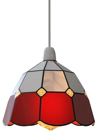 DC VOLTAGE Tiffany - Pantalla de lámpara colgante de cristal de colores de fácil ajuste, pantalla de repuesto para aplique de pared (rojo, 1 unidad)