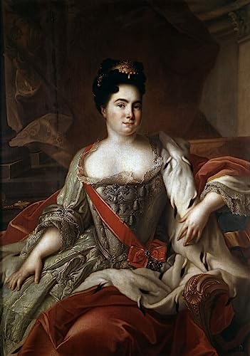 XSBPDPII Klassisches Ölgemälde Wand-Kunst Bild Leinwandk unstwerk Porträt Der Russischen Kaiserin Katharina Iere Ehefrau Von Peter Dem Großen Von Jean Marc Nattier Posterdrucke für Wohnkultur 60x90cm