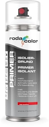 Isoliergrundierung weiss Sprühlack - 400ml Spraydose - Zur Absperrung von Schimmel, Wasserflecken, Nikotin, Teer, Bitumen - Spezial Grundierung - Innen und Aussenbereich ideal für Decken und Wände