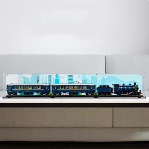 Acrylic Collectibles Display Box for Lego 21344 Orient Express Train Display Box, Block Model Transparent Dustproof Storage Box (Display Box Only) (Style 2)