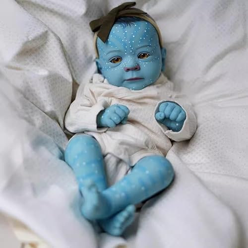 RXDOLL 48CM Lebensechte Avatar Reborn Baby Puppen Weicher Körper Realistische Neugeborene Babypuppen Echtes Aussehen Leben Baby Puppen Mädchen Geburtstagsgeschenke für Kinder Alter 3+