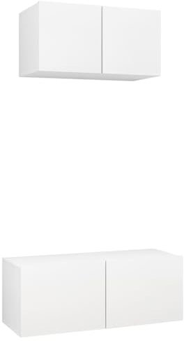 Annlera TV-Ständer 2-TLG. Hängende TV-Schrank-Set Modernen TV-Konsole Beistellschrank Wandmontage Fernsehschrank Medienschrank Trendigen und Dennoch Praktischen Design Weiß