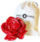 Candela laccata a forma di rosa in confezione regalo - Candela artigianale - Diametro 12 cm - Colore Rosso