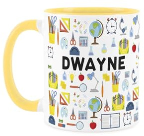 Purely Home Custom Head Teacher Mug - Humourous End of School Novelty Gift - Tea/Coffee Yellow Ceramic Cup Personalised Present for Head Teachers
