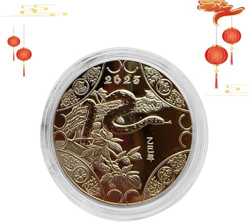 Pièce commémorative du Nouvel An chinois, pièce de monnaie de l'année 2025 du serpent - Pièce de collection commémorative exquise | Pièce de monnaie serpent robuste en feuille d'or, longue durée pour
