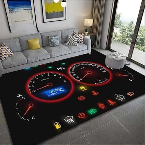JIEDEDIAM Cooler Sportwagen-Armaturenbrett-3D-Teppich, geeignet für Schlafzimmerdekoration, Wohnzimmer, weicher Teppich, Lounge, Badezimmer, Flurmatte